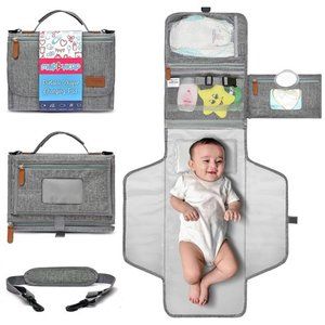Portable Changing Pad with Shoulder Strap - Detachable Travel Changing Pad
